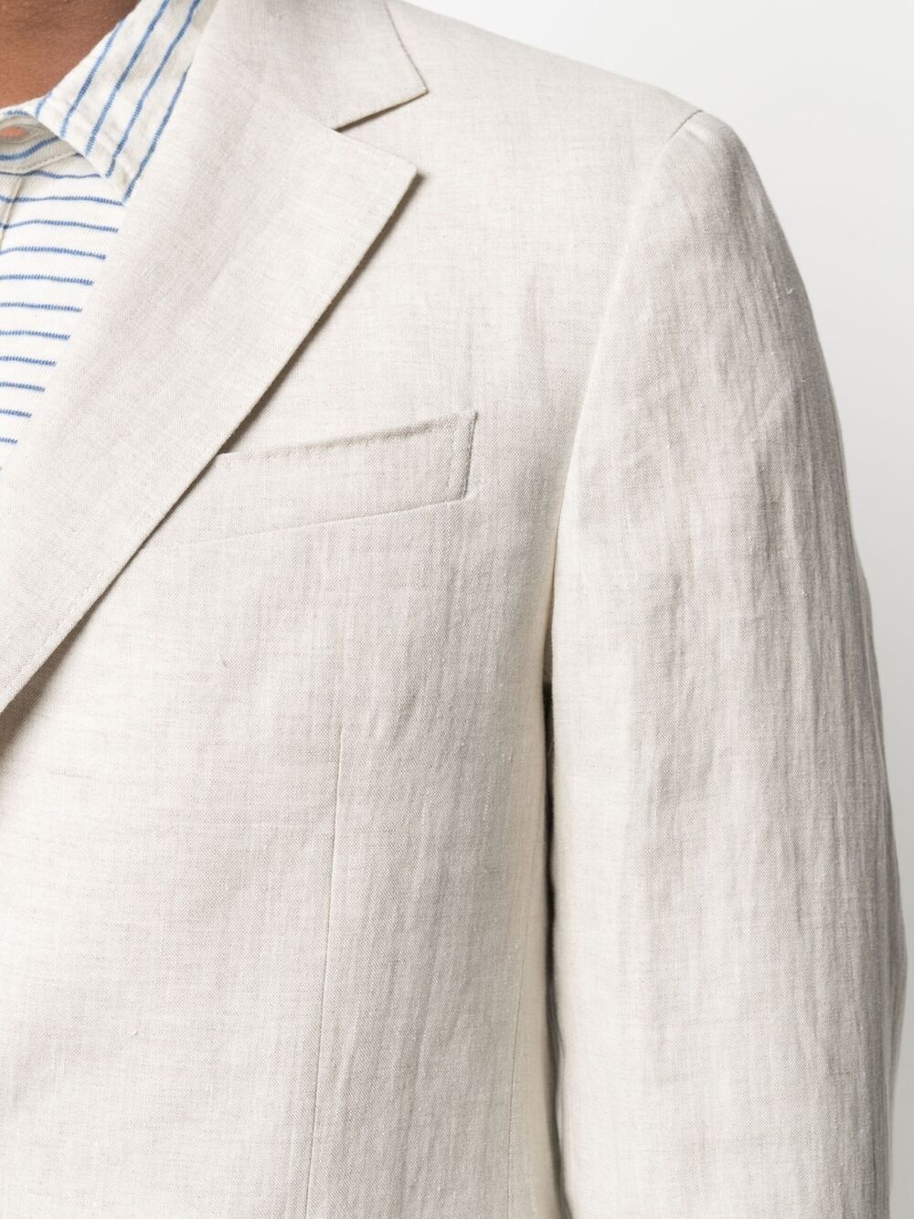 single-breasted linen blazer - 5