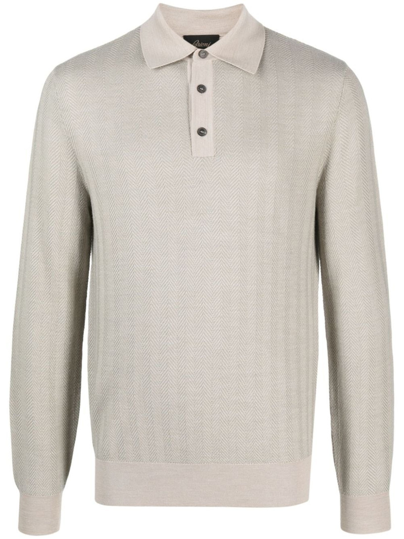 long-sleeve wool polo shirt 1