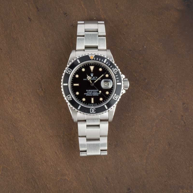Vintage Rolex Submariner Ref 16800 Stainless Steel Oyster - 9