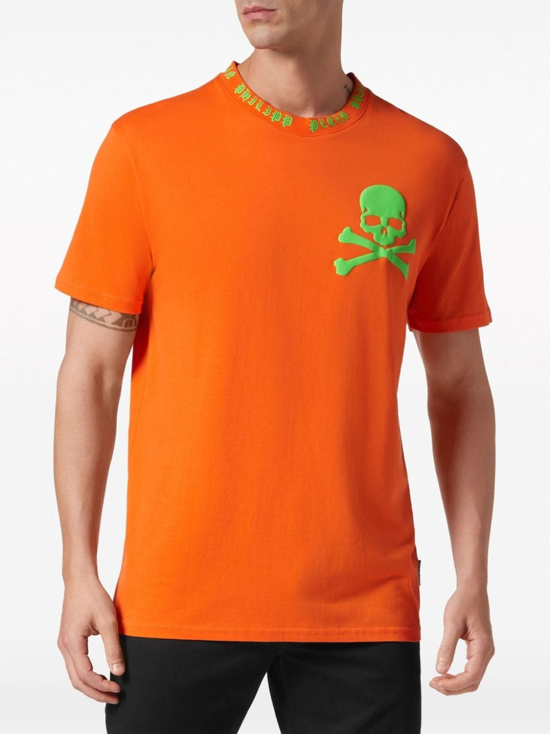 PHILIPP PLEIN skull 인쇄 면 T 셔츠 outlook