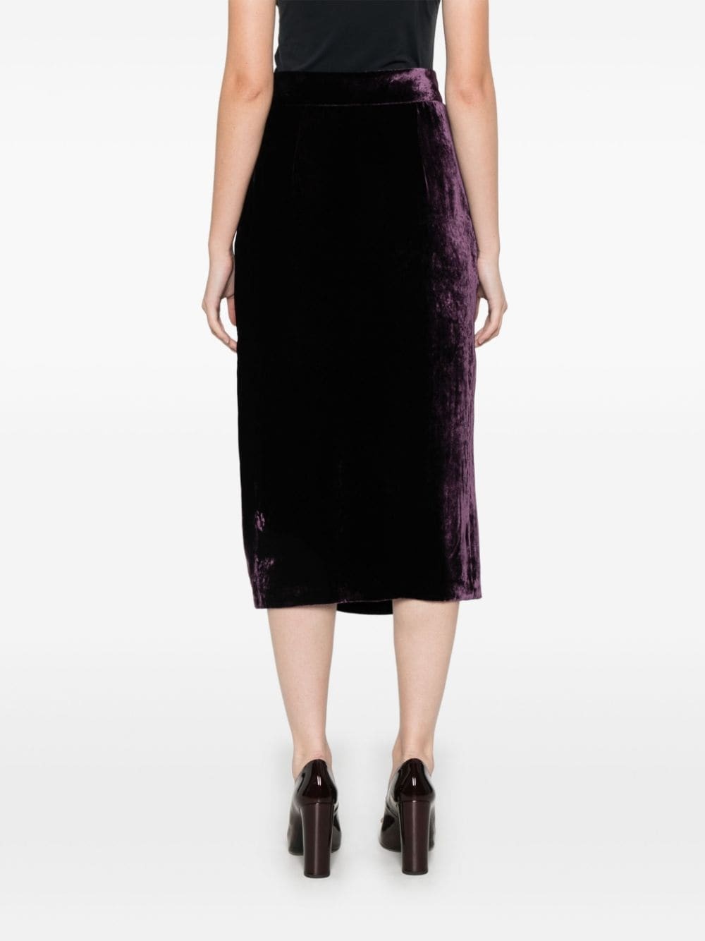 velvet midi skirt - 4