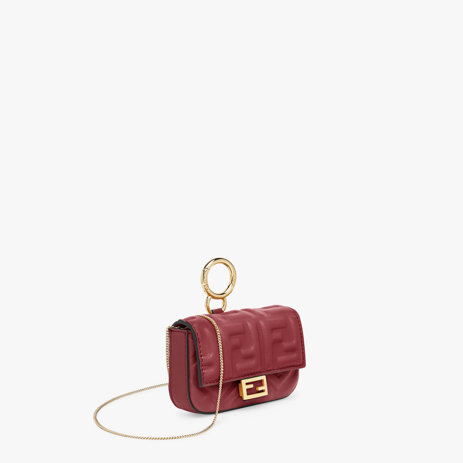 Burgundy nappa leather charm - 2