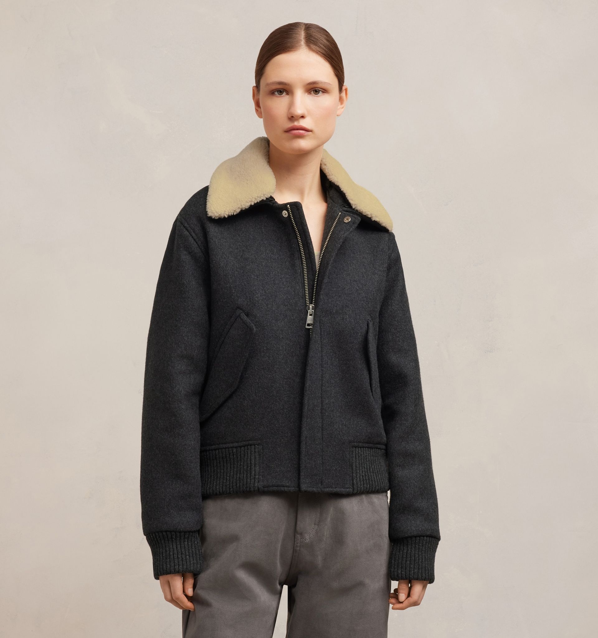 Shearling Collar Jacket - 7