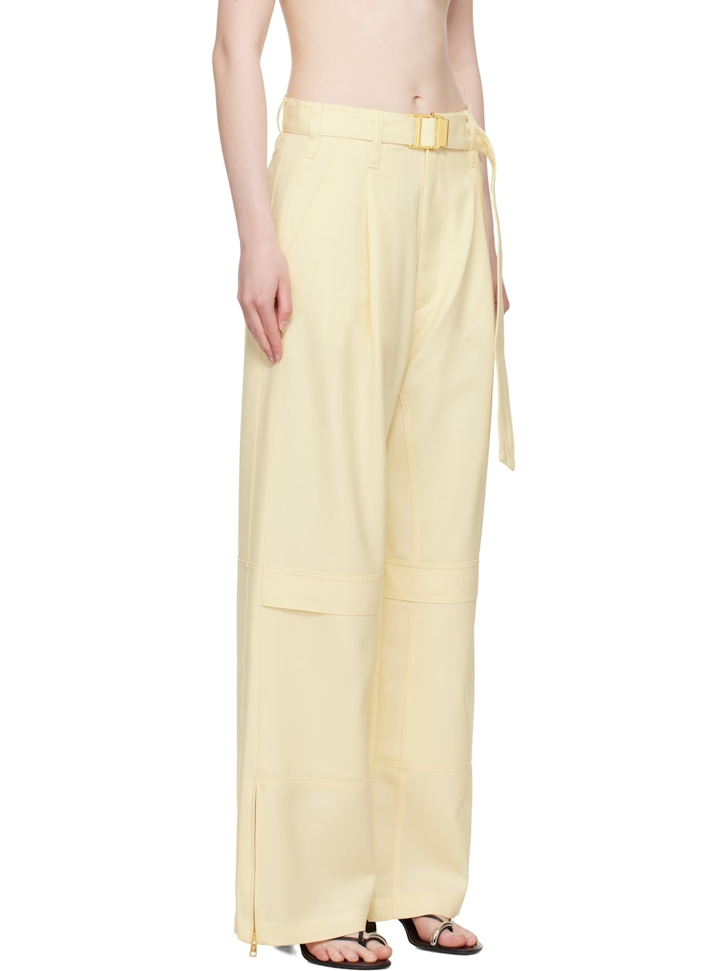 Yellow Wool Cargo Pants - 2