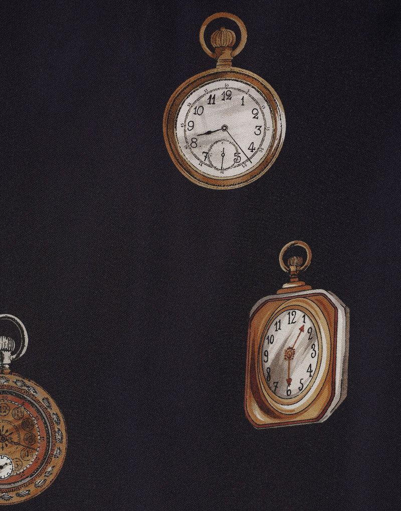 Watch-print silk polo-shirt 4