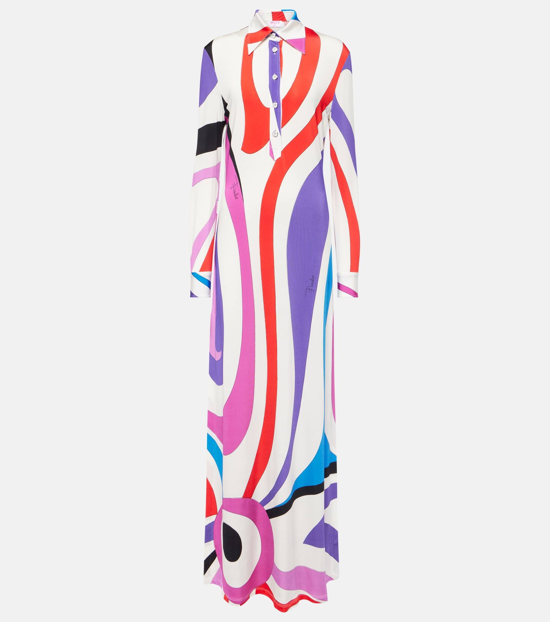 Marmo-printed satin jersey maxi dress - 1