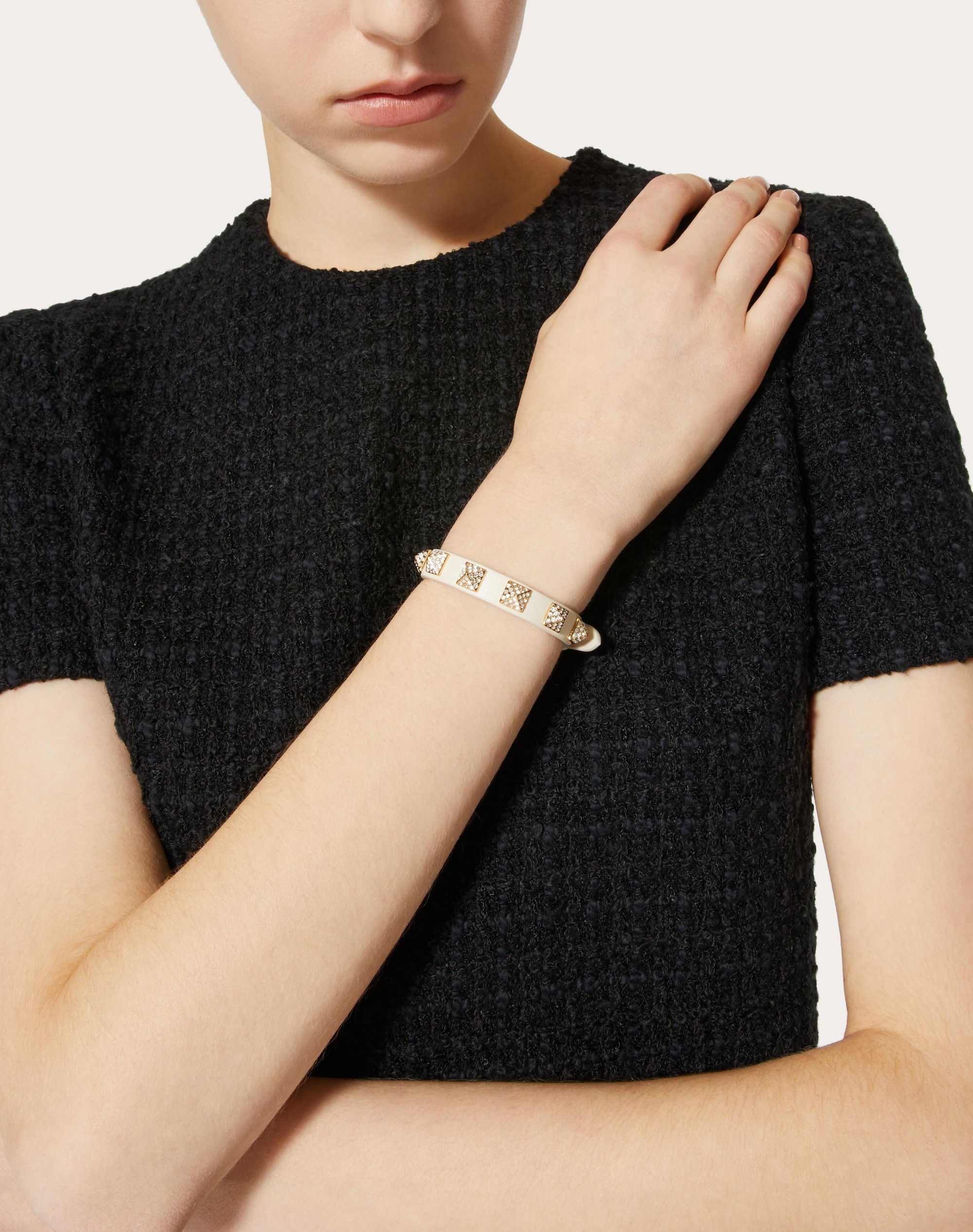 ROCKSTUD LEATHER BRACELET WITH SWAROVSKI® CRYSTALS - 5