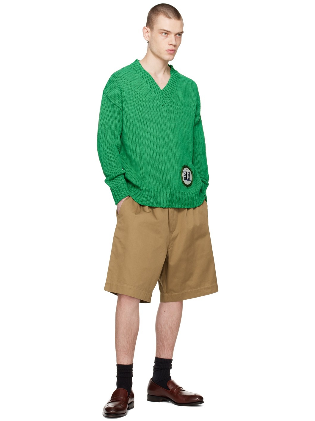 Khaki Oversized Shorts - 4