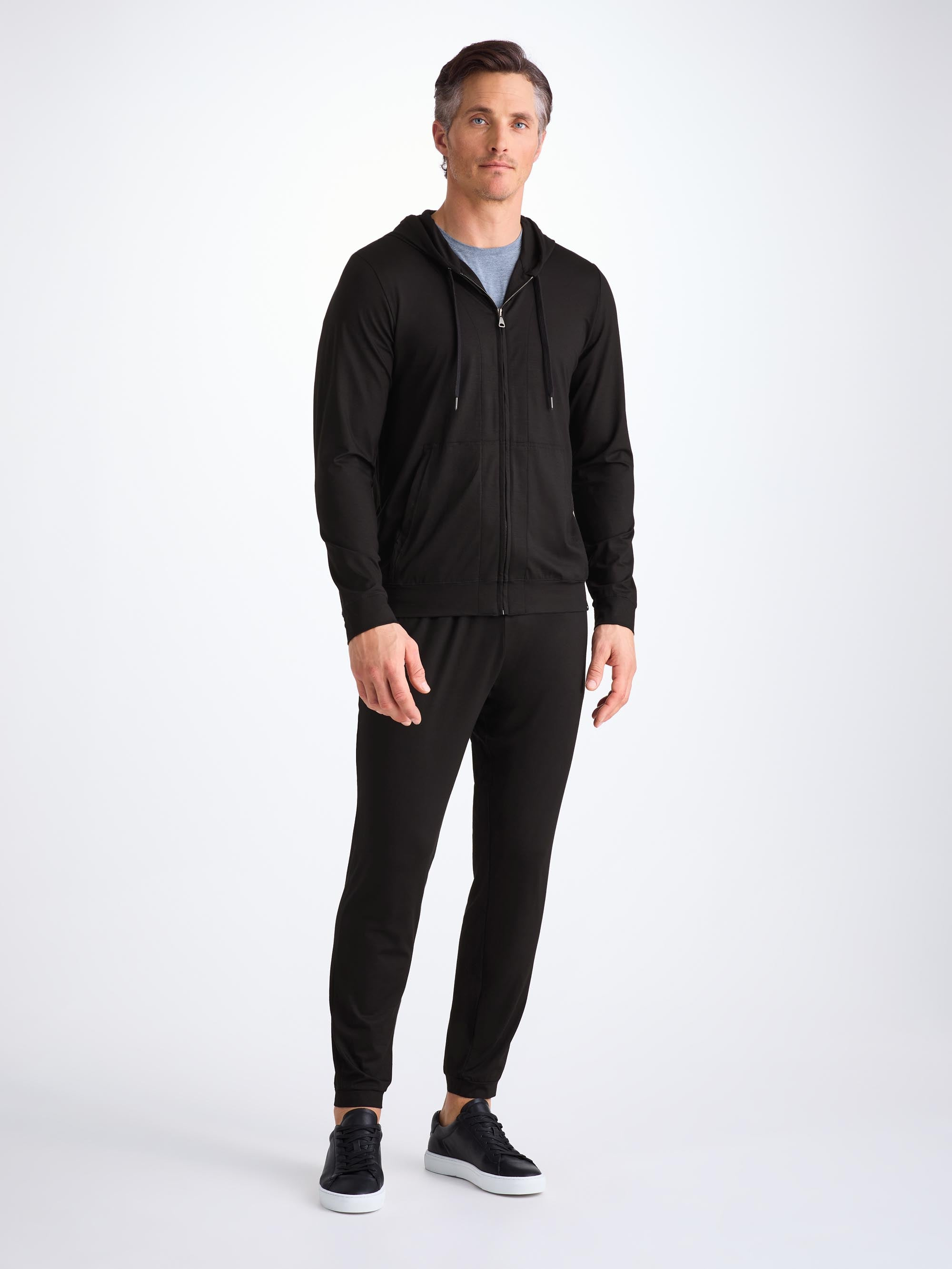 Men's Hoodie Basel Micro Modal Stretch Black - 3
