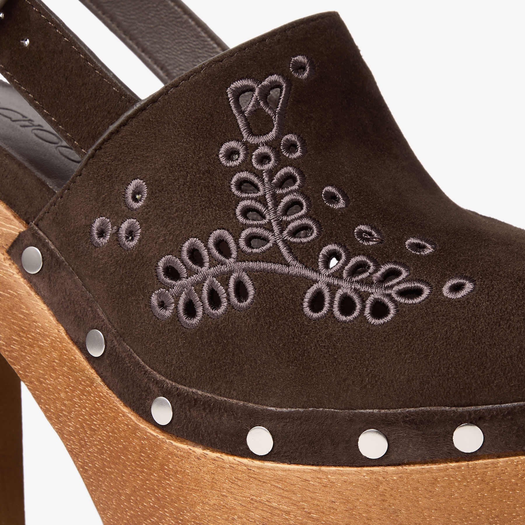 Alida Platform 135
Suede Slingback Clog with Sangallo Embroidery - 4