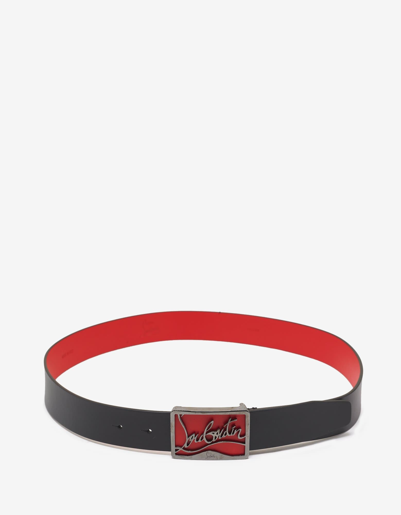 Christian Louboutin Ricky Signature Logo Buckle Black Belt - 3
