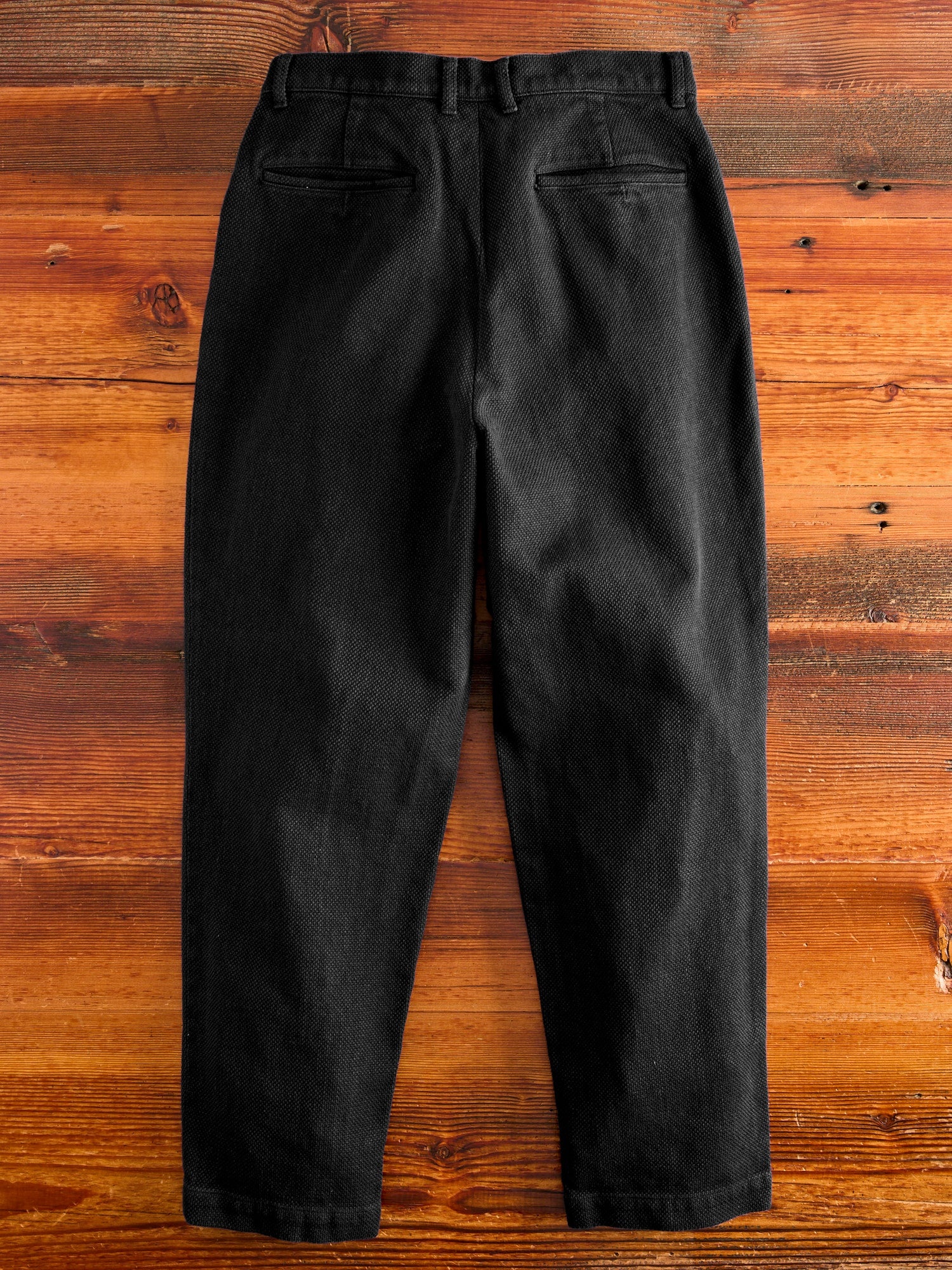 Double Cloth Sashiko Trousers in Black - 3