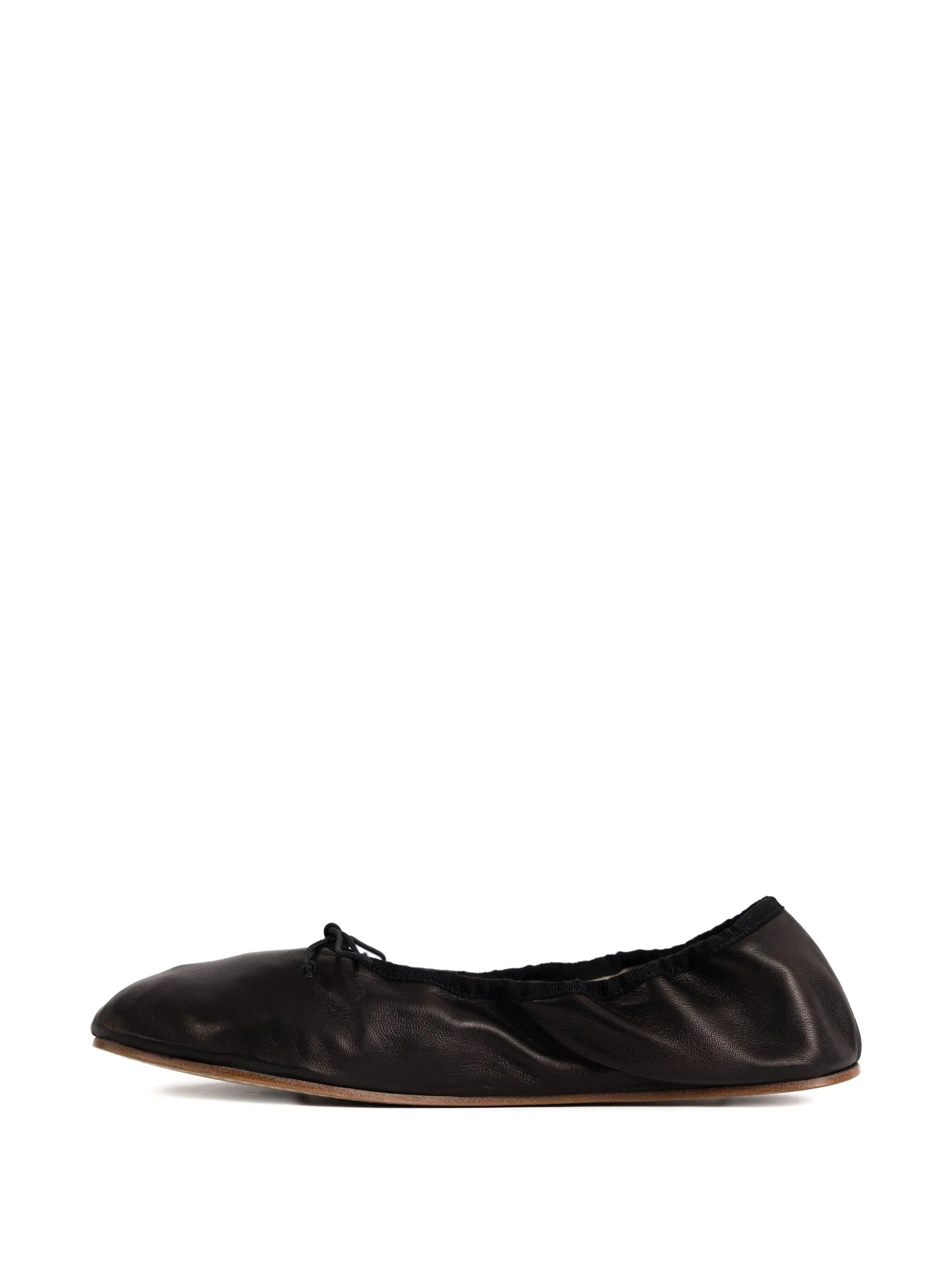 gathered leather ballet flats - 3