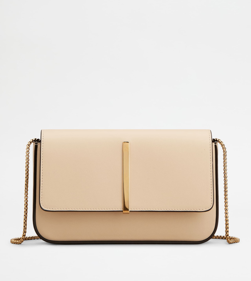 TOD'S DI BAG FOLIO IN LEATHER MINI - BEIGE 1