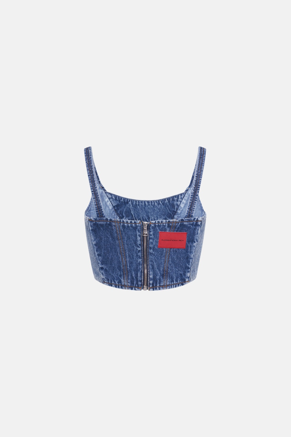 DENIM BUSTIER WITH HOTFIX - 2