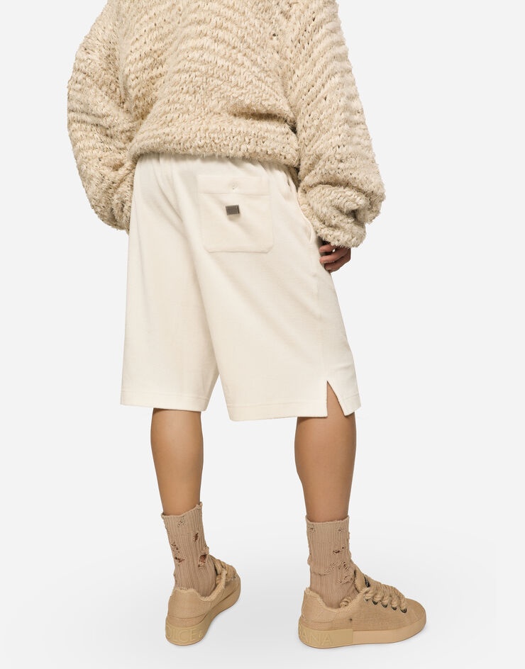 Terrycloth jogging shorts with logo tag - 4