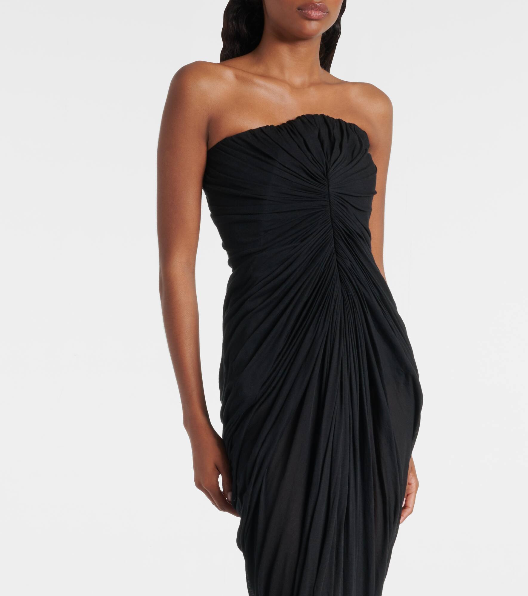 Radiance gathered cotton bustier gown - 6
