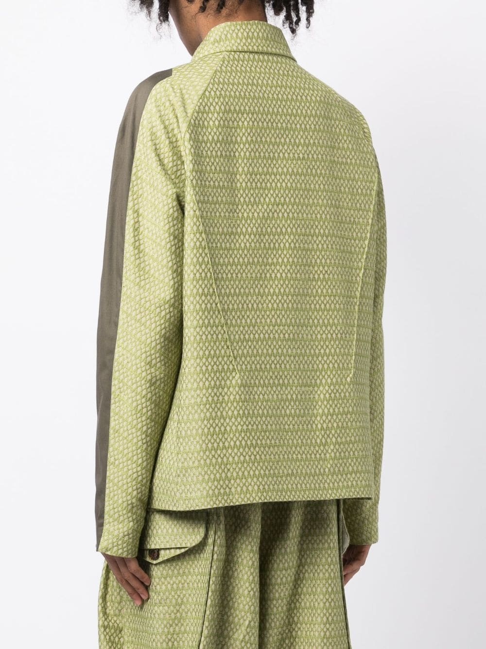 jacquard contrast-edge jacket - 8