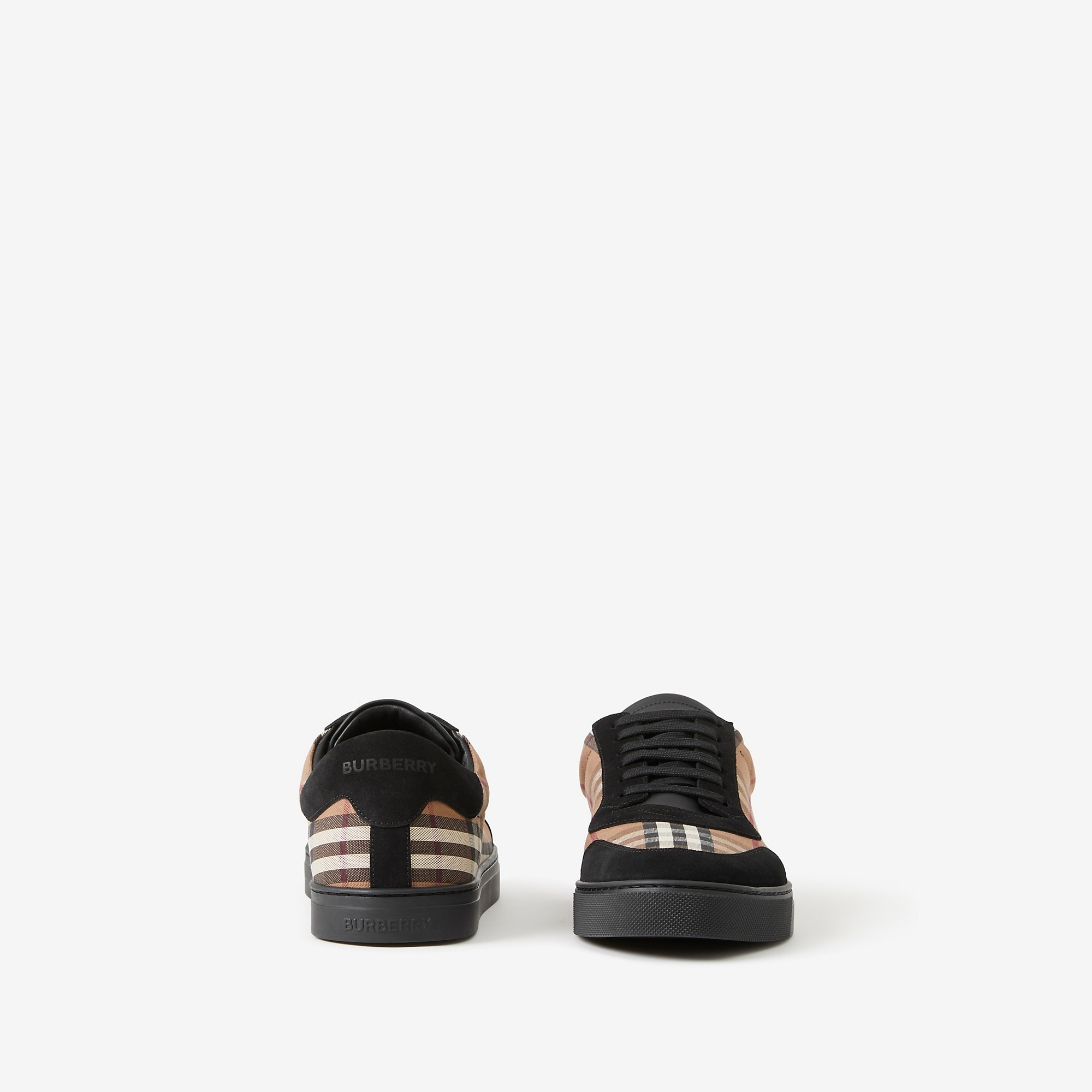 Vintage Check Cotton and Suede Sneakers - 5