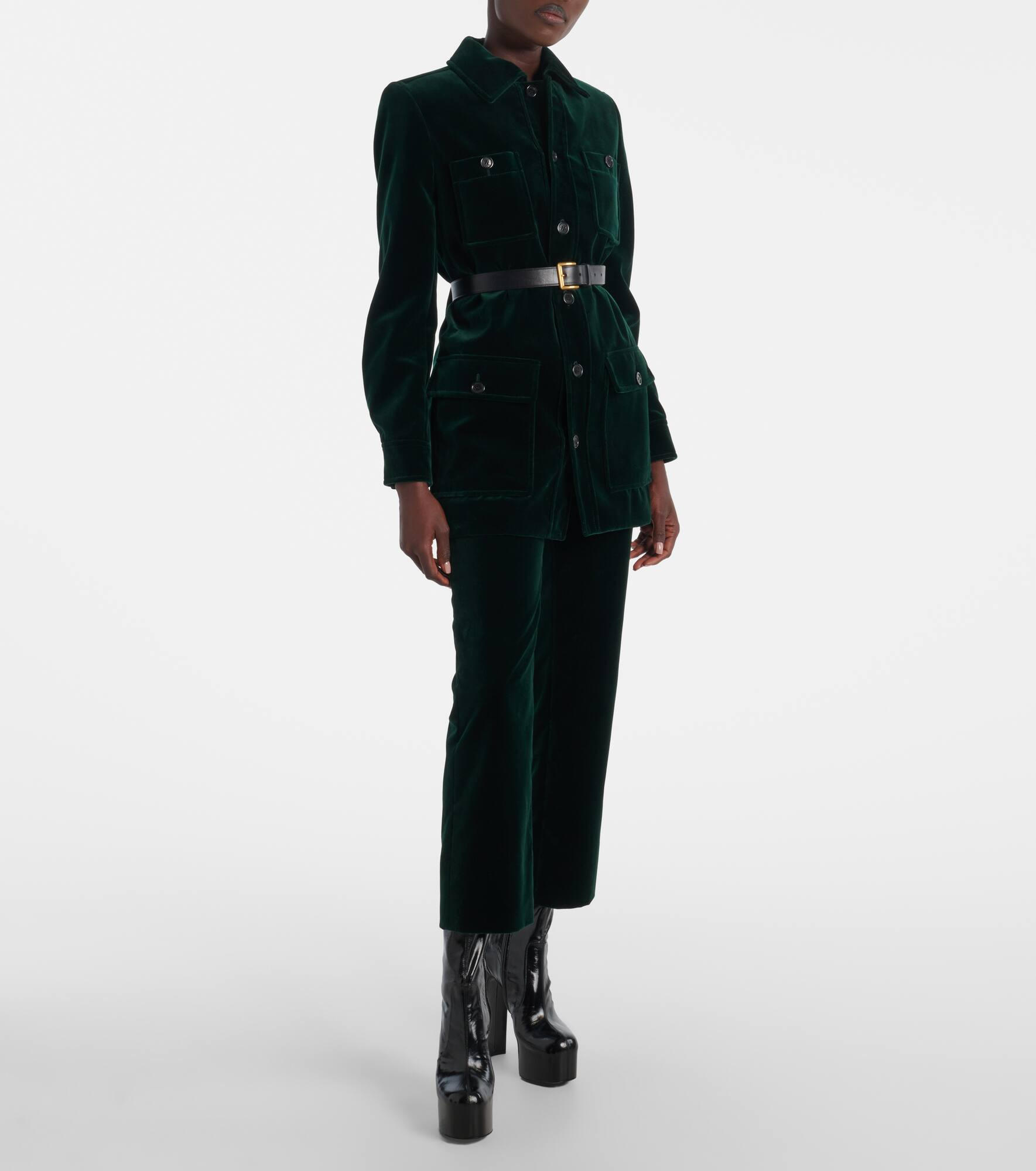 Cotton velvet straight pants - 2
