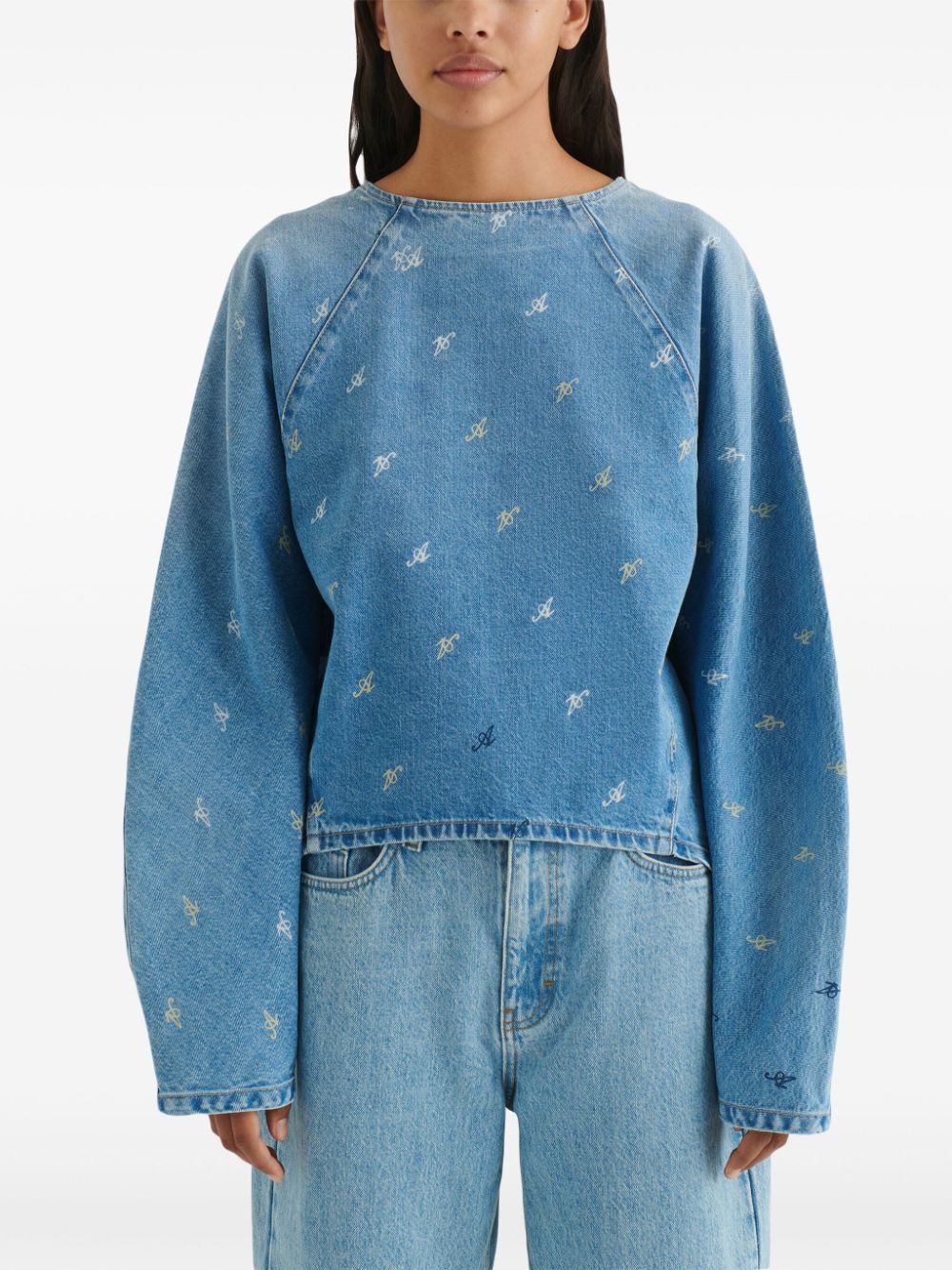 Daisy Script A denim top - 3