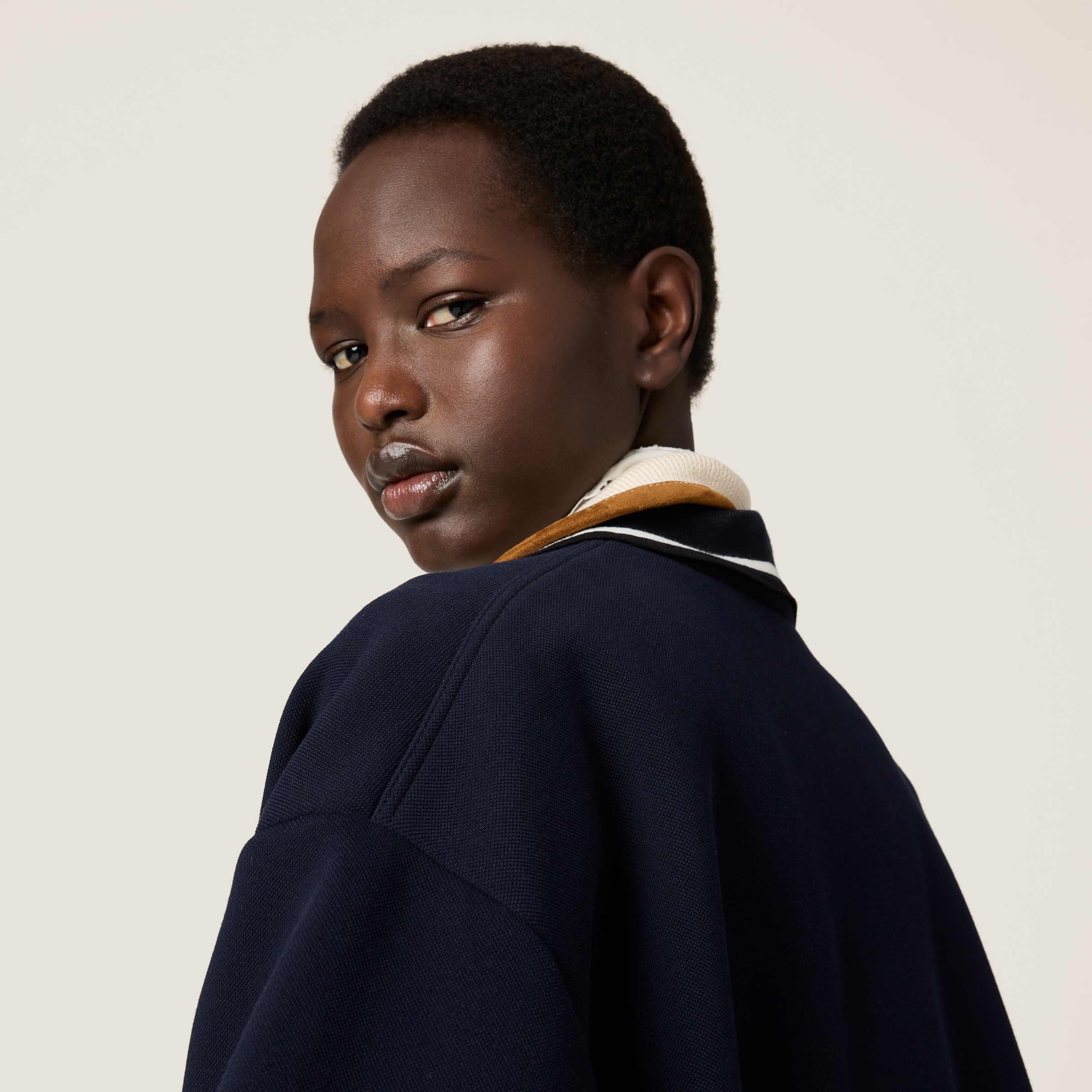 Bonded piqué and technical jersey blouson jacket - 4