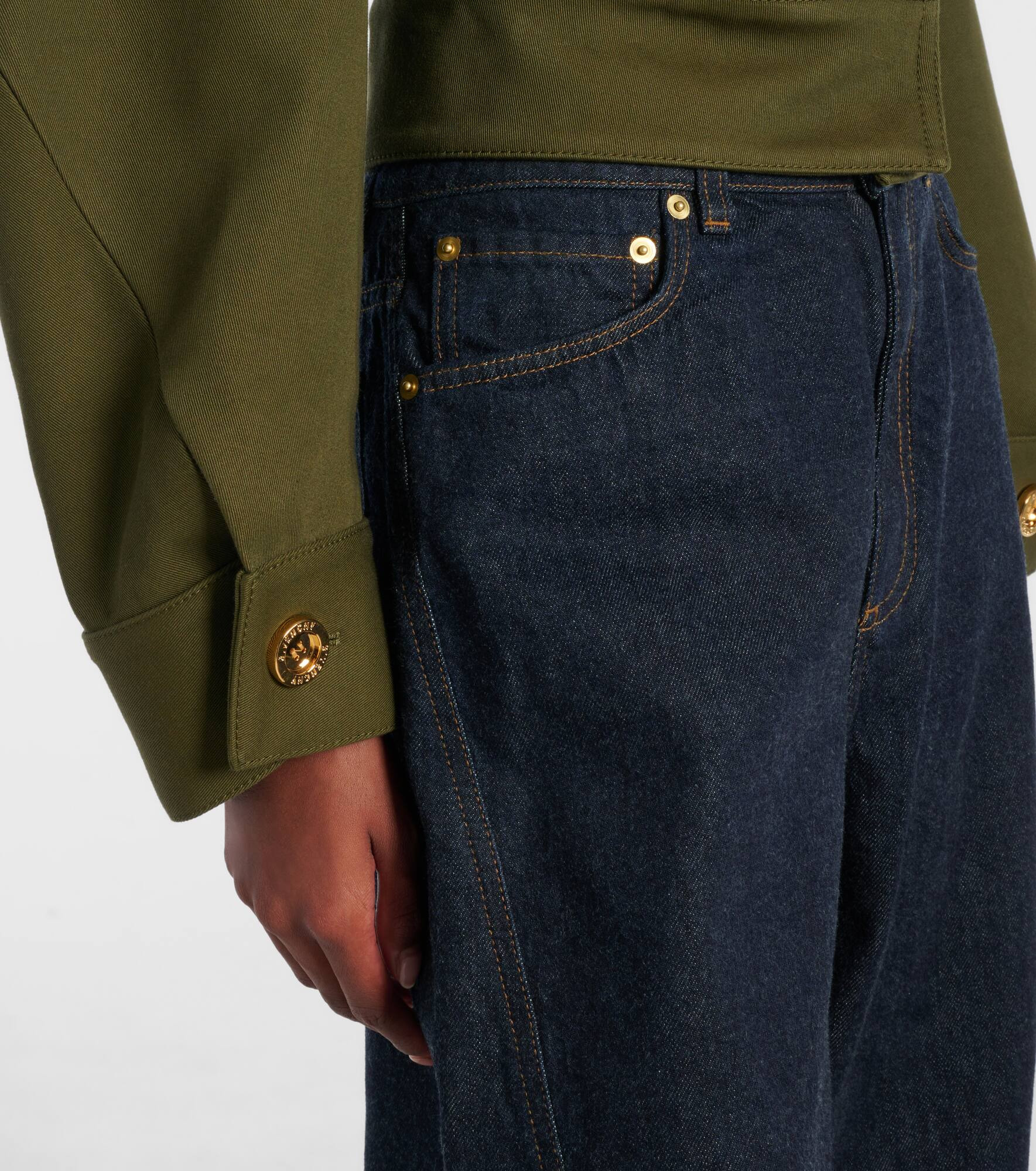 Cropped cotton and wool jacket - 5