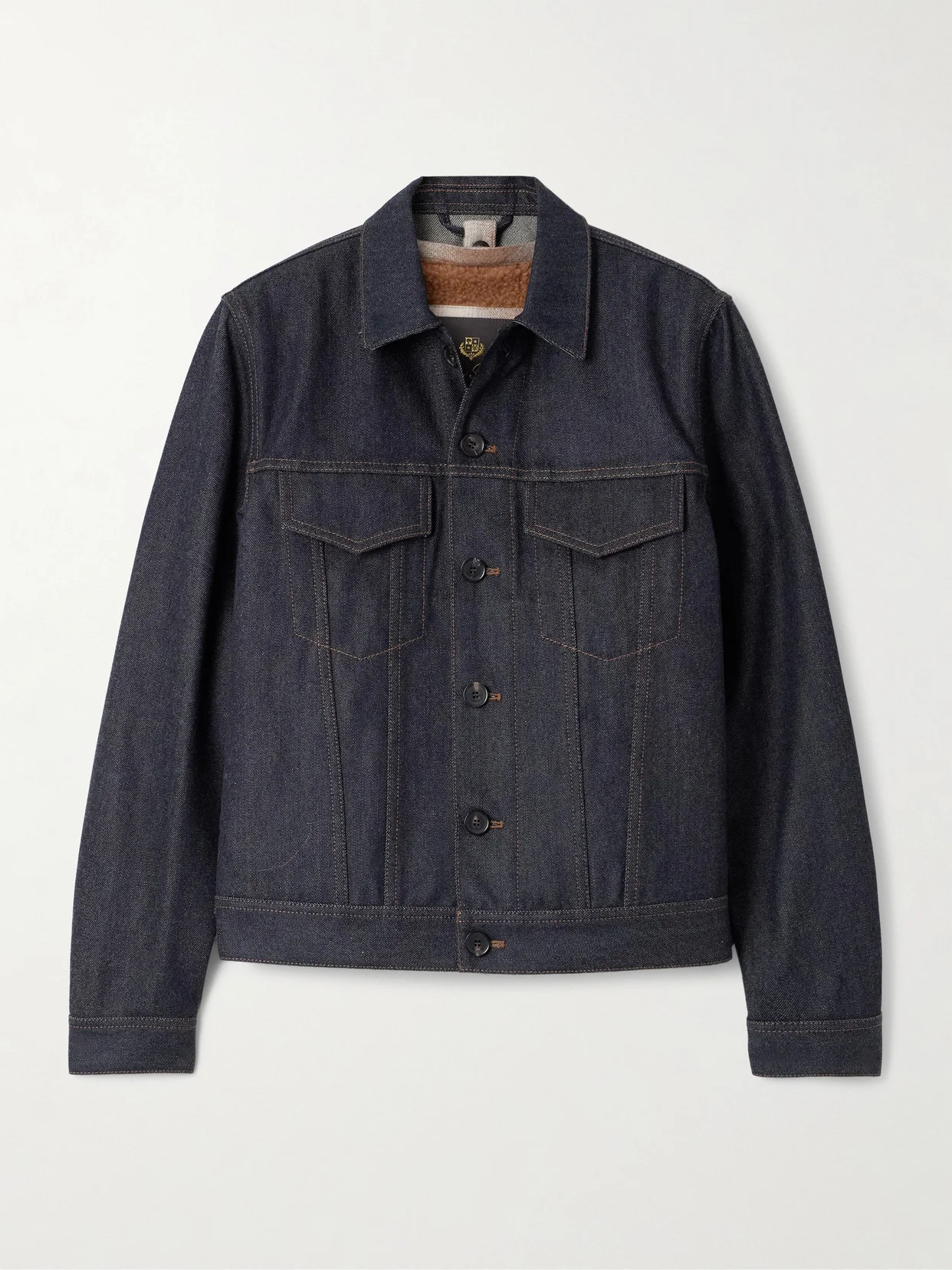 Kea Shearling-trimmed Cotton And Cashmere-blend Denim Jacket - 1