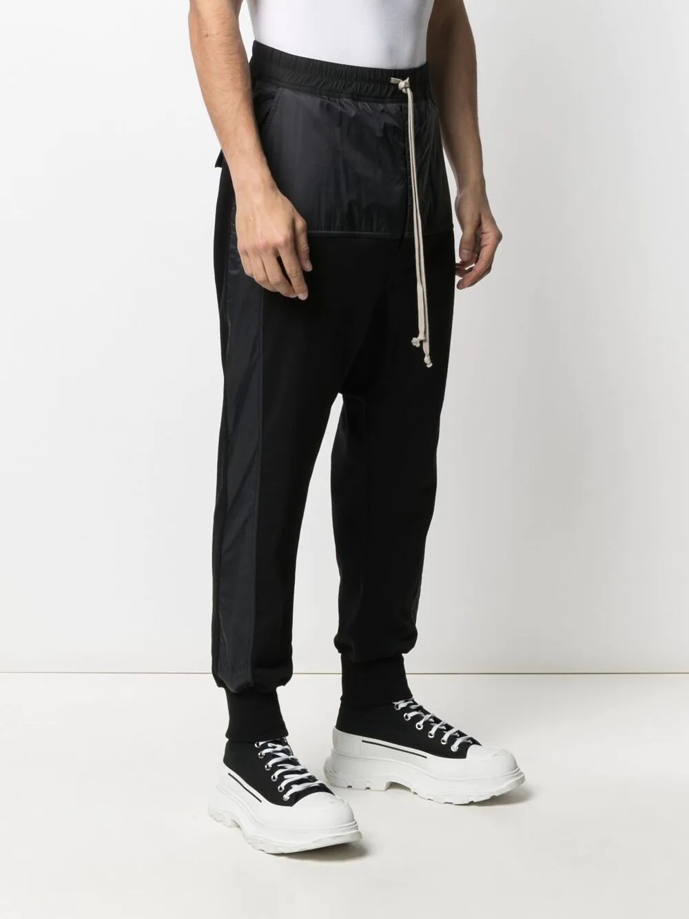 drawstring drop-crotch trousers - 3