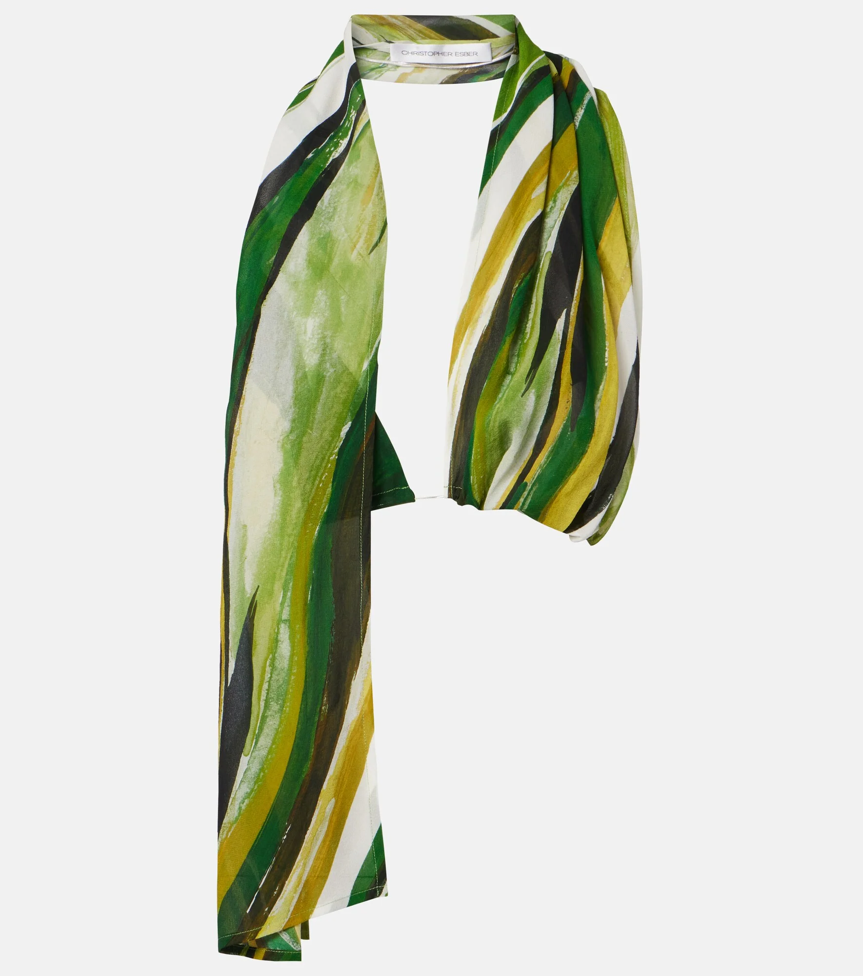 Printed silk scarf bra top - 1