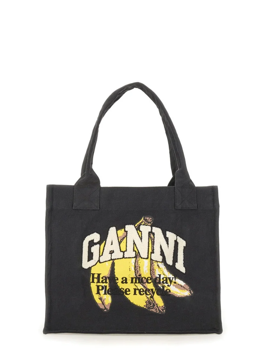 Ganni Women Banana Print Large Tote Bag - 1