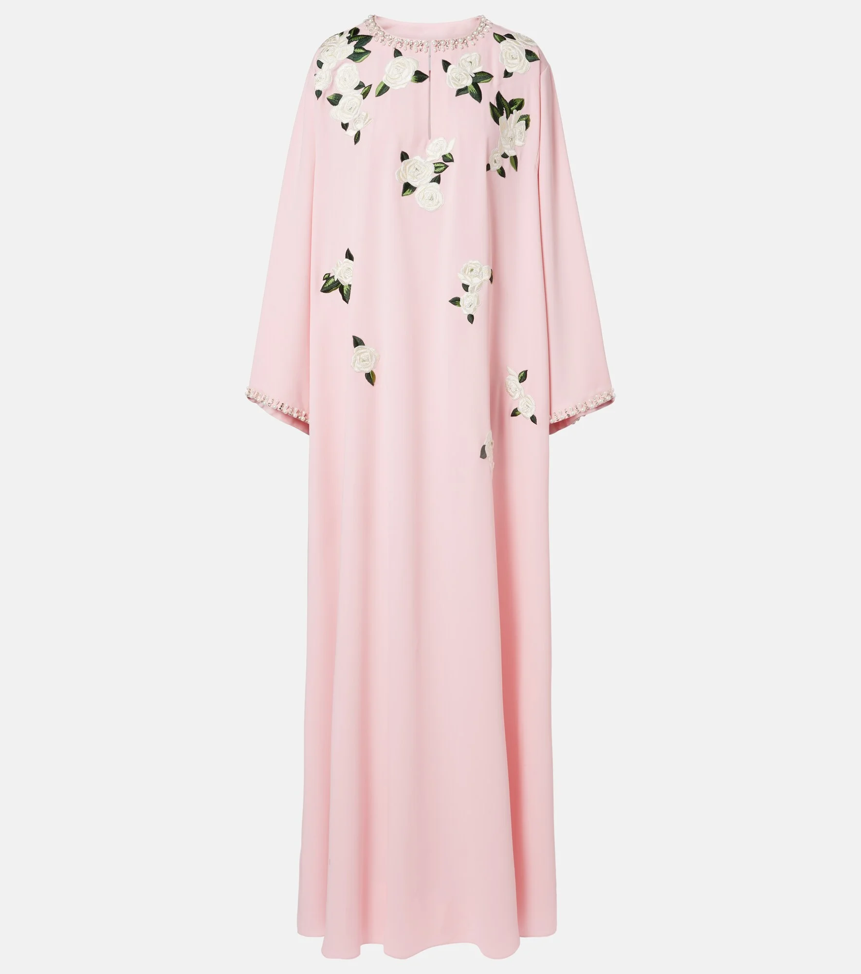 Embroidered floral kaftan - 1
