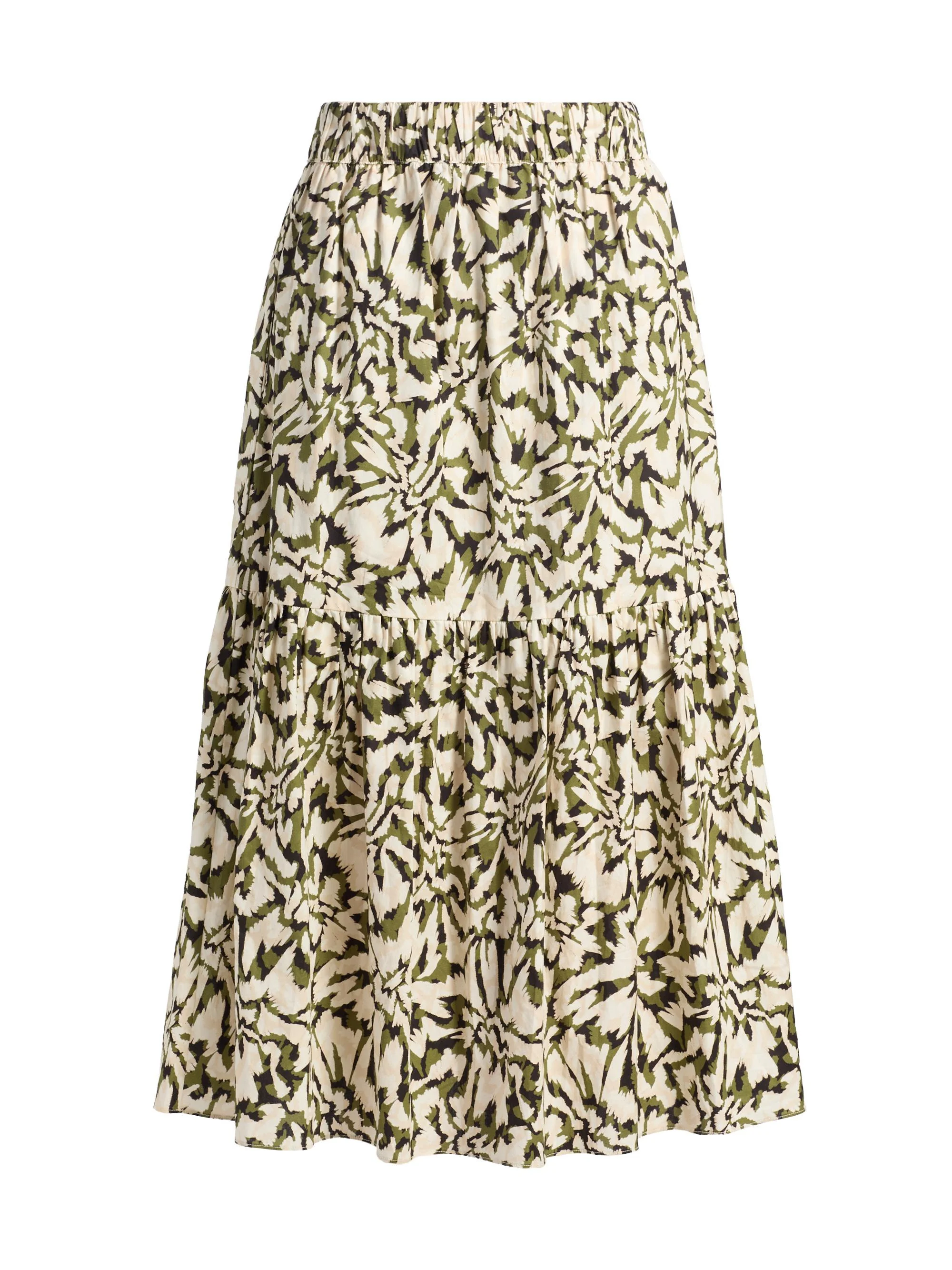 Women's Itzel Floral Midi-Skirt - Abstract Flora Burst - 1