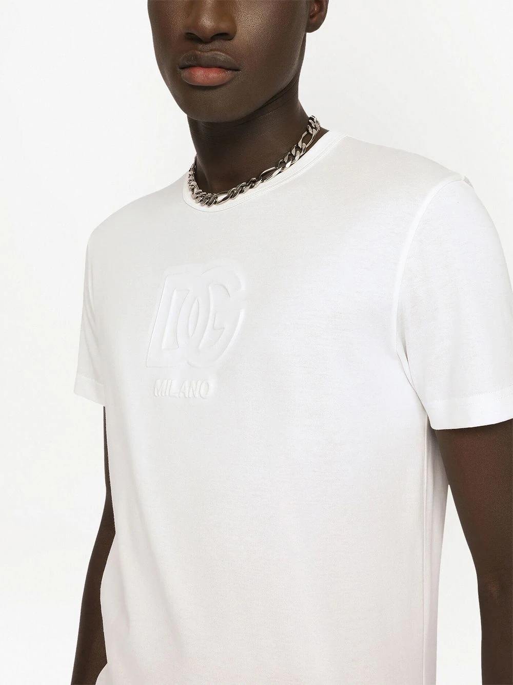 embossed logo cotton T-shirt - 5