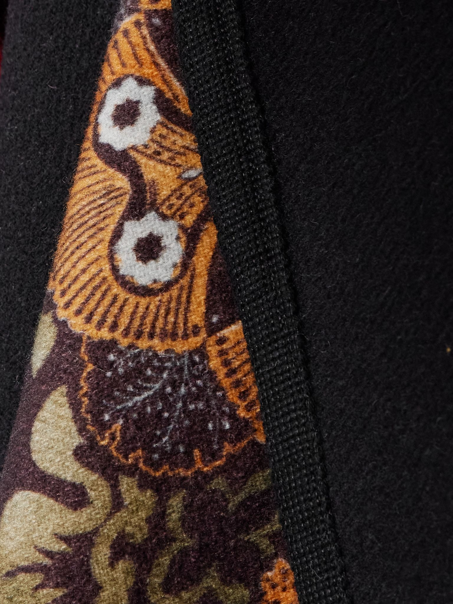 Printed wool cape Burgundy - 4