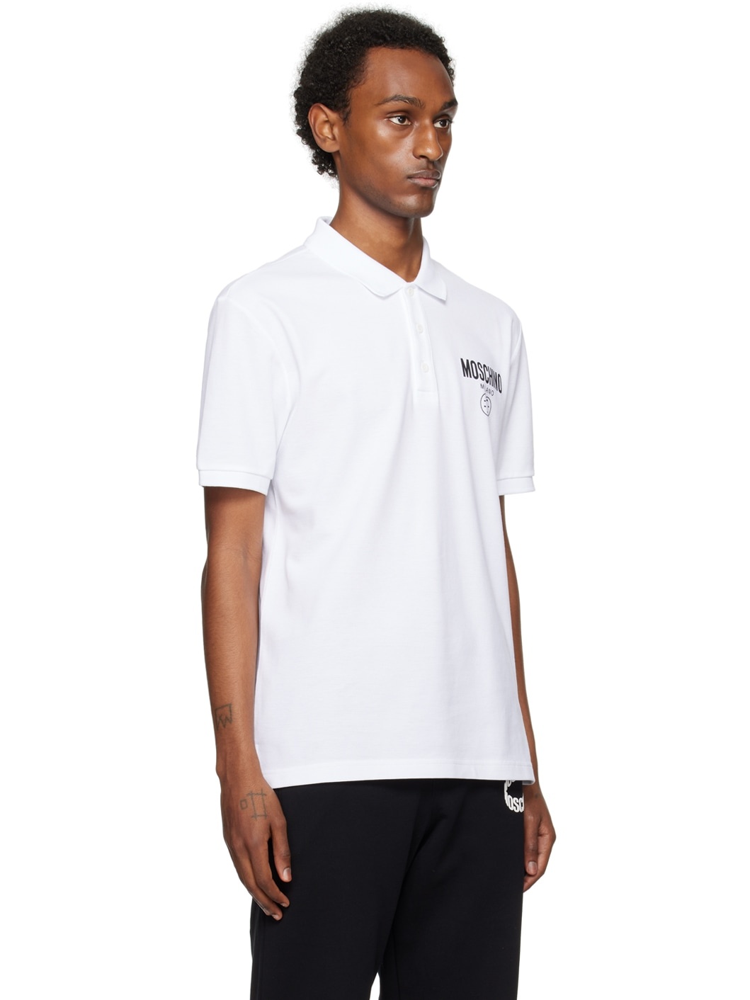White Double Smiley Polo - 2