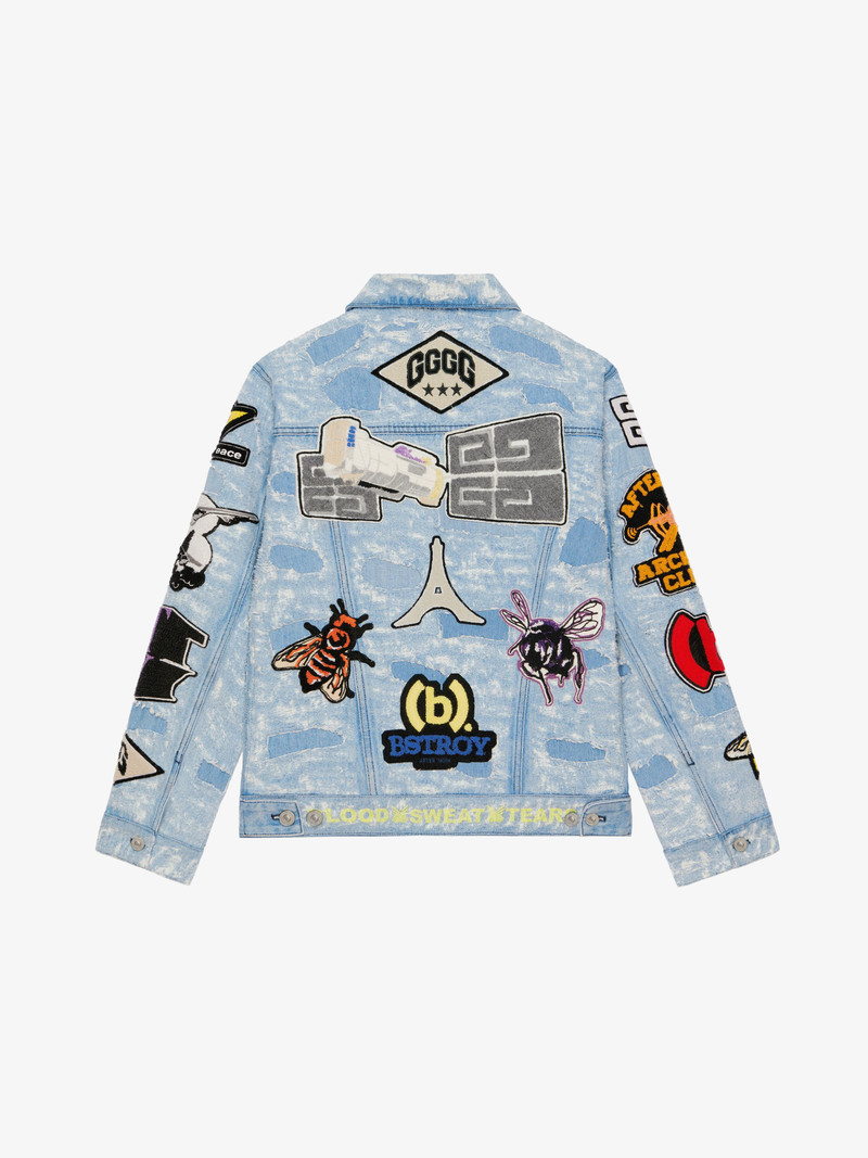 JACKET IN DESTROYED DENIM WITH PATCHES 5