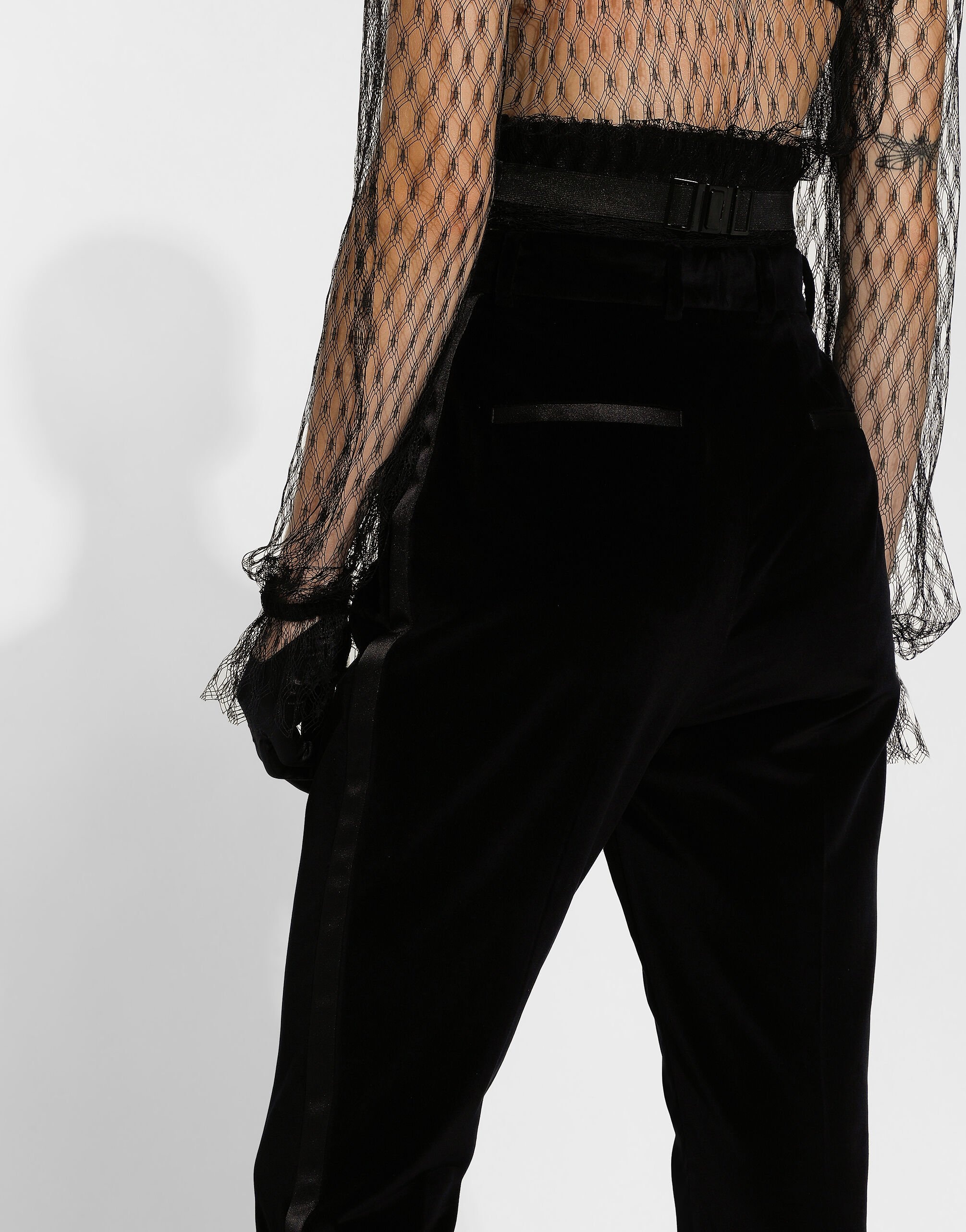 Tailored velvet tuxedo pants - 5