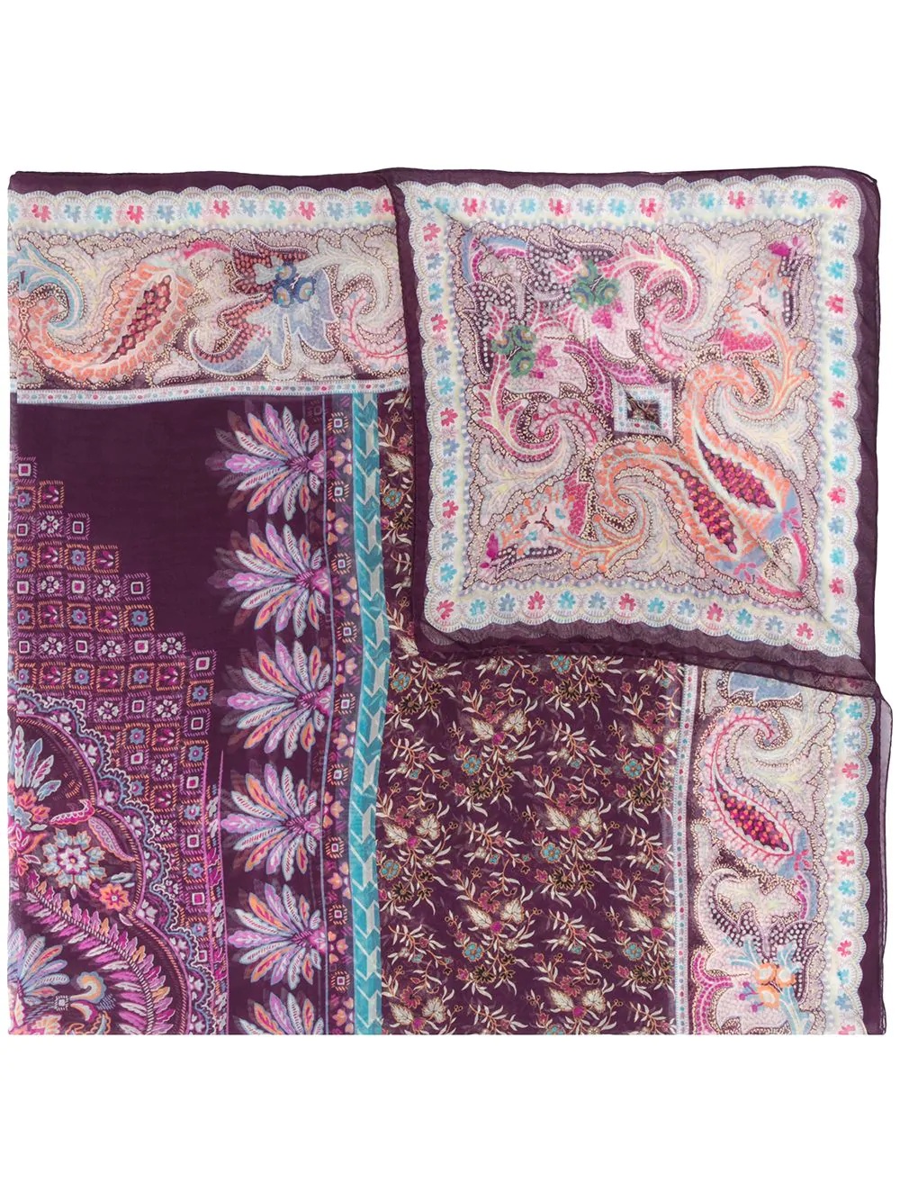 paisley print scarf - 1