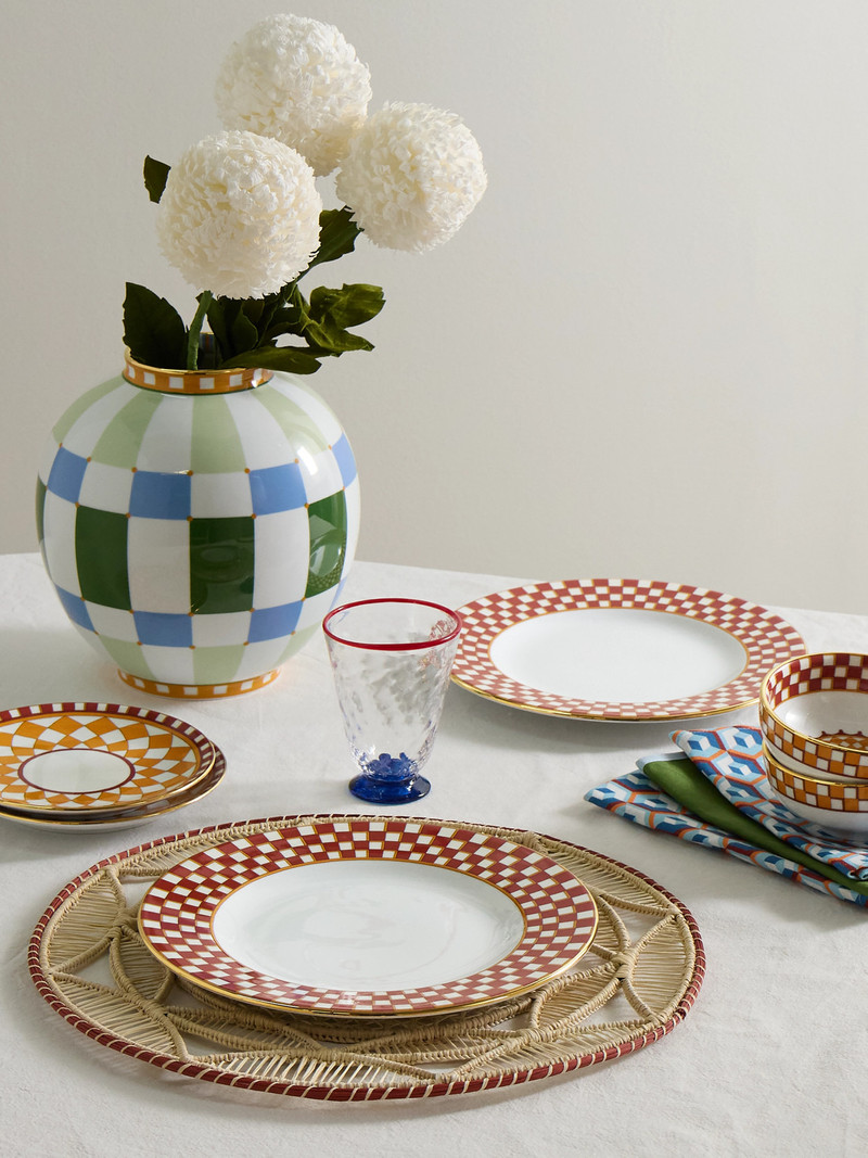 La DoubleJ Set Of Two Gold-plated Porcelain Dinner Plates outlook