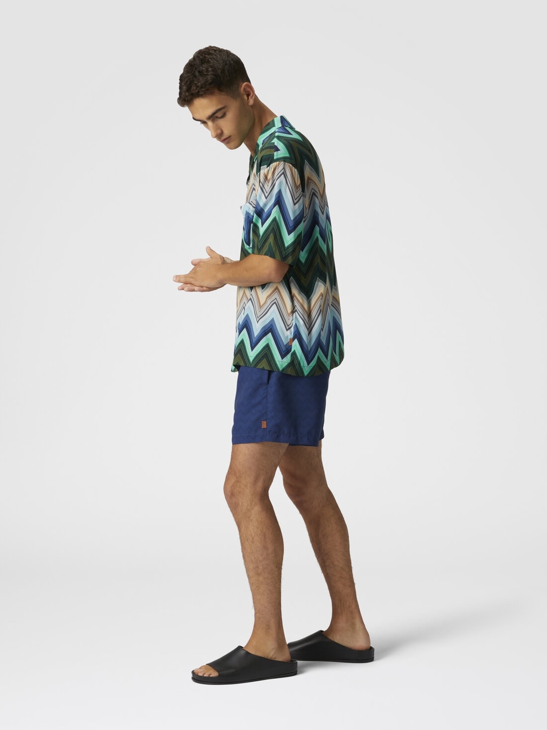Tonal zigzag swim trunks - 4