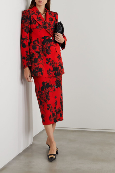 BALENCIAGA Hourglass floral-print wool-crepe blazer outlook