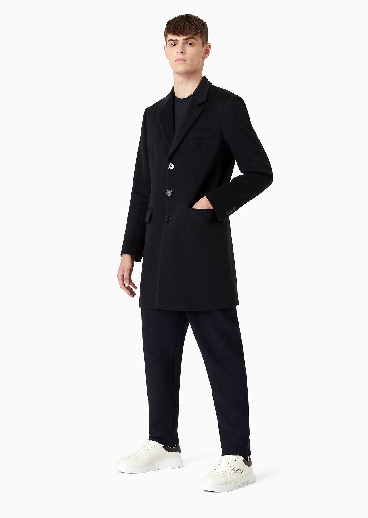 Coat with lapels in beaver cashmere - 2