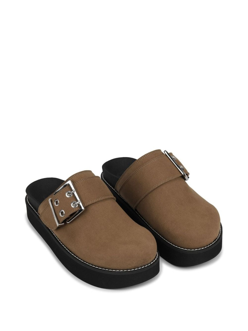 GANNI buckle-strap suede mules outlook