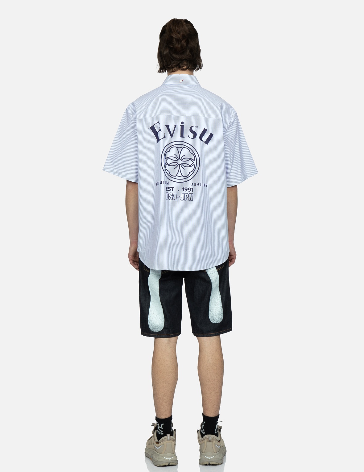 SEAGULL DAICOCK PRINT DENIM SHORTS - 5