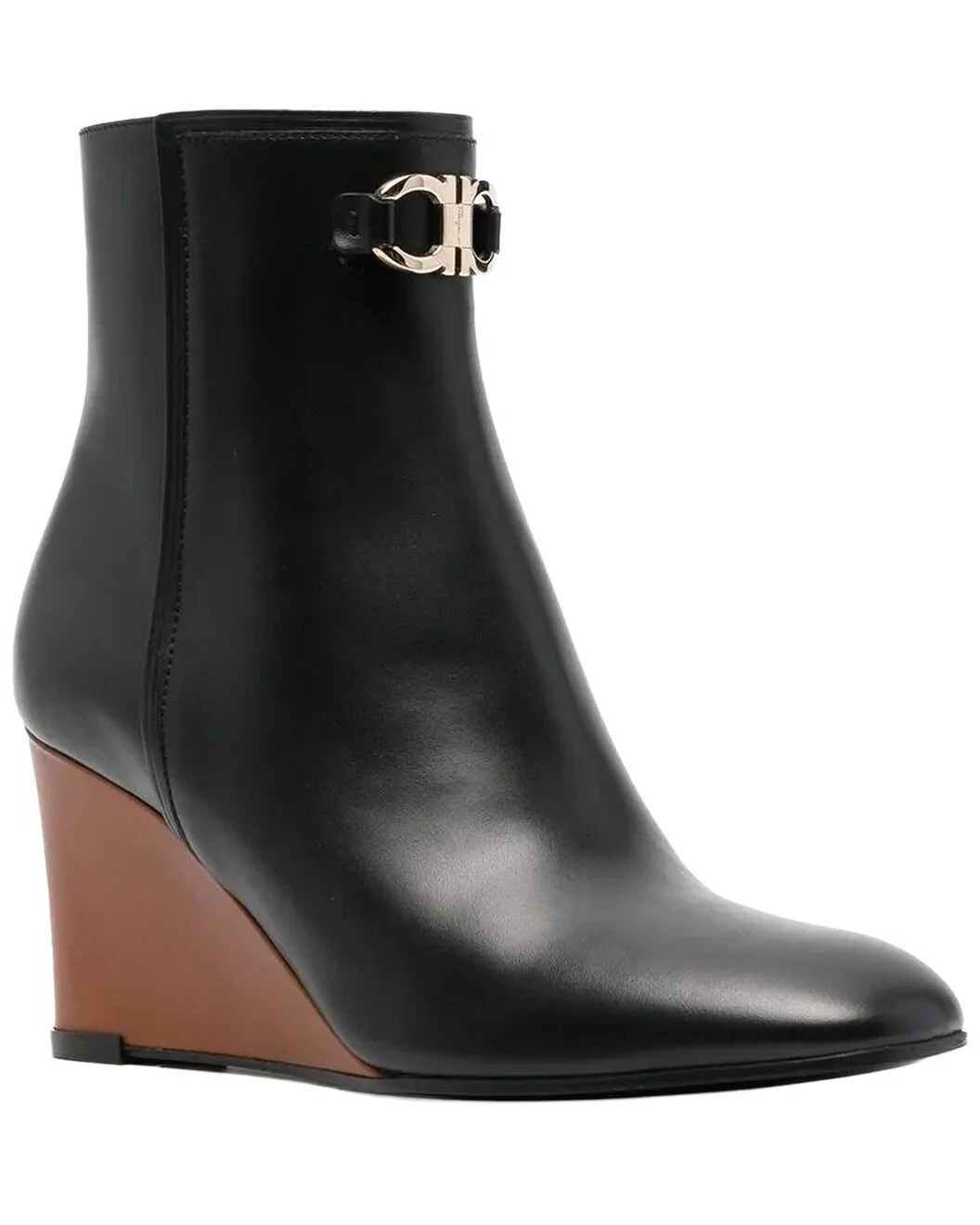 Ferragamo 70mm Leather Wedge Ankle Boot - 1