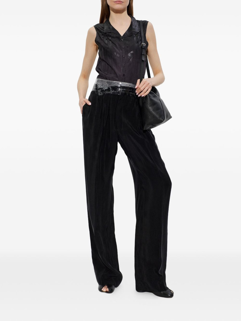 Maison Margiela transparent-waistband pleated trousers outlook