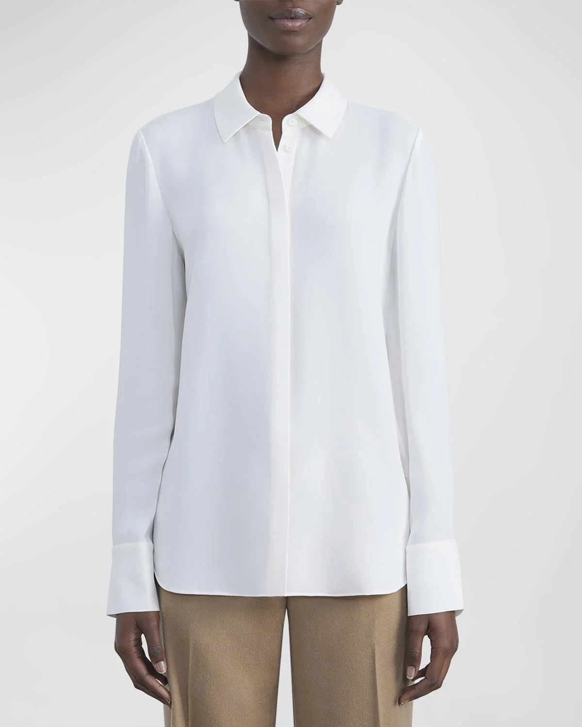 Scottie Silk Button-Down Blouse - 1