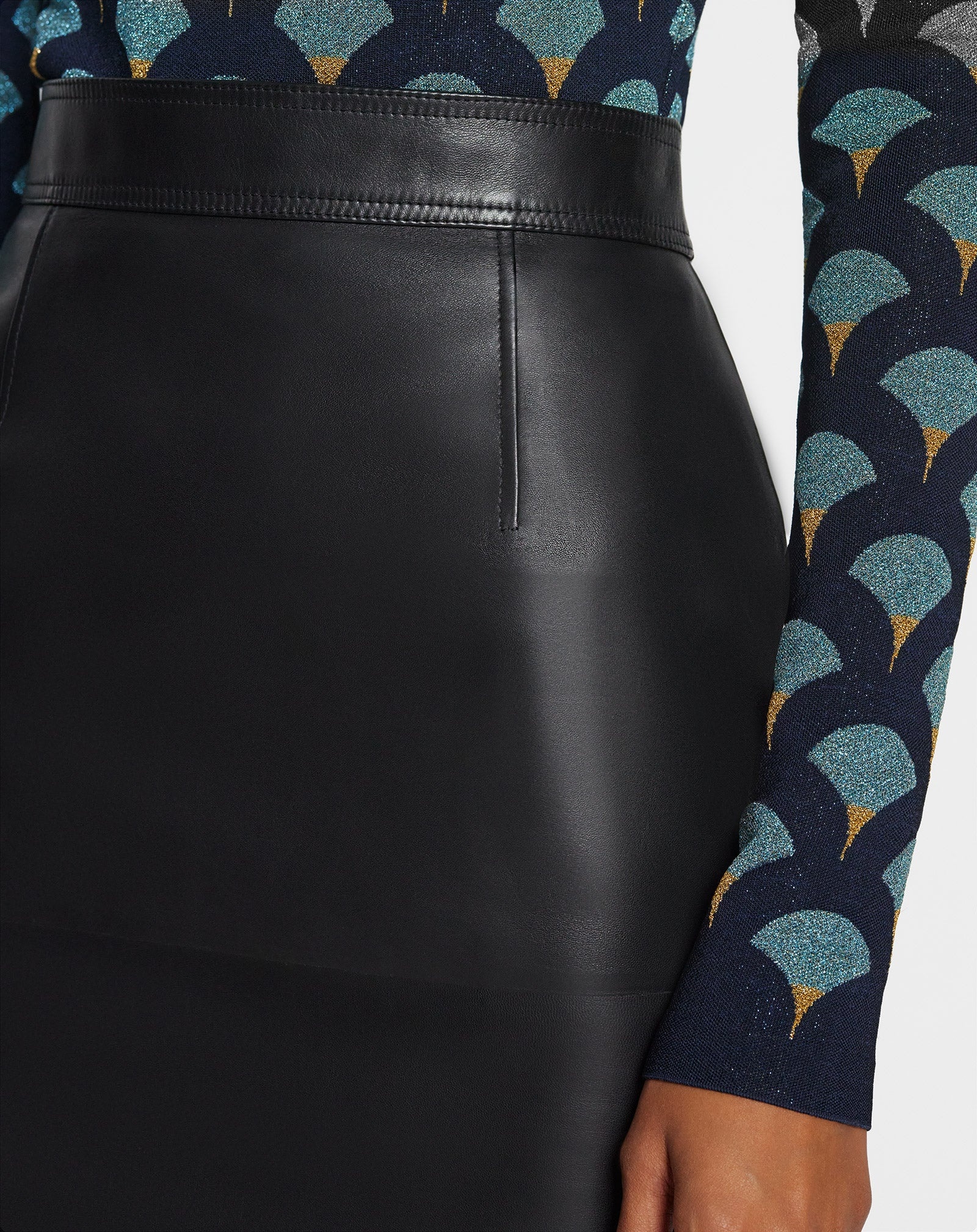 LEATHER MIDI PENCIL SKIRT - 5