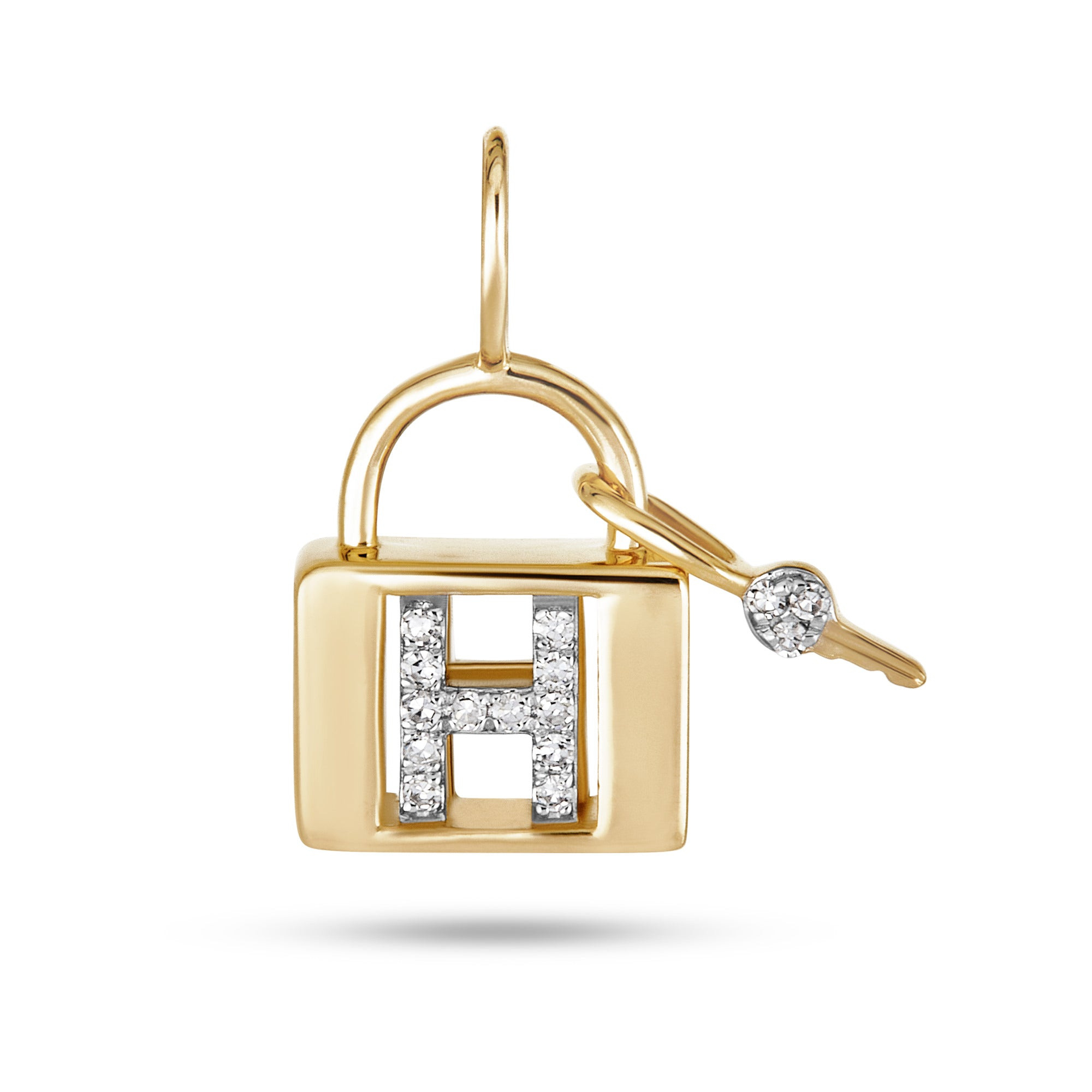 Love Lock Diamond Initial Charm - 12